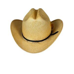 Vintage Resistol Straw Cowboy Hat 6 3/4 Cattleman Style 3.5” Brim 70s-80s